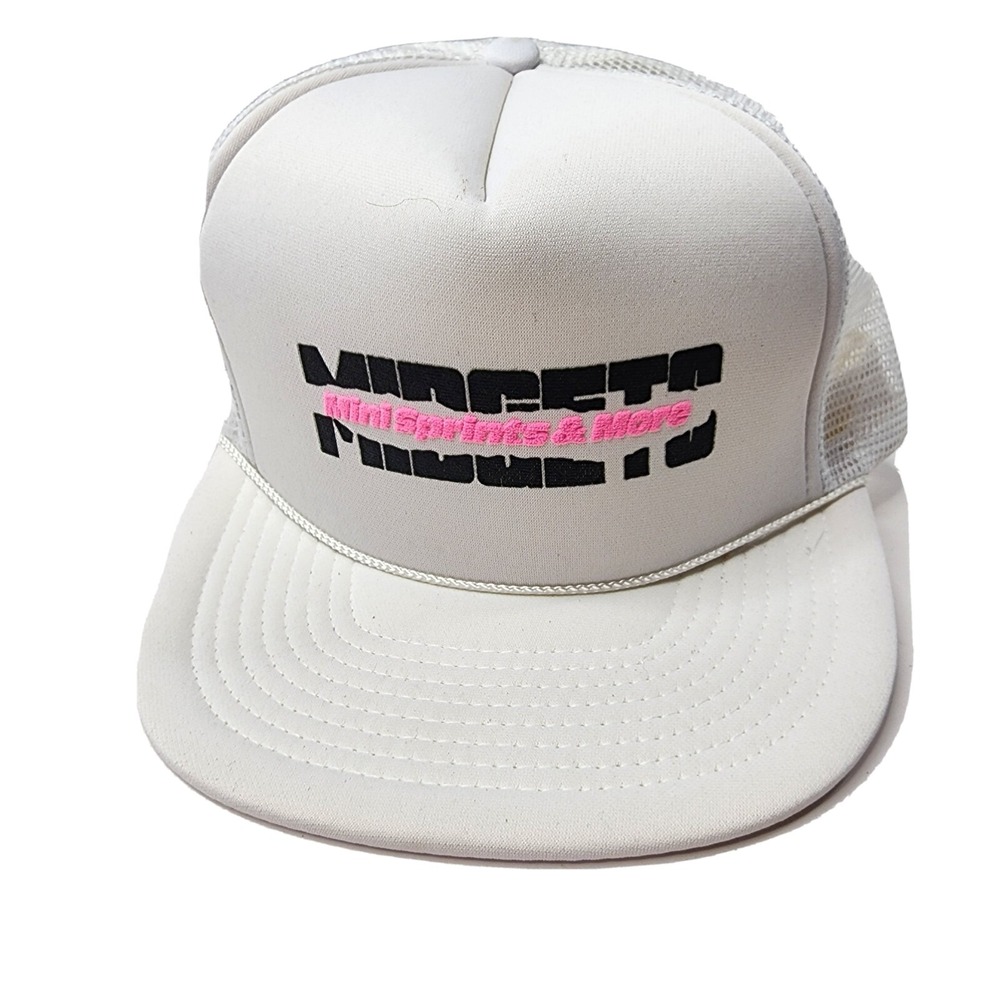 VTG 80 90s Mohr's Midgets "Mini Sprints & More" Rope Snapback Trucker Hat White